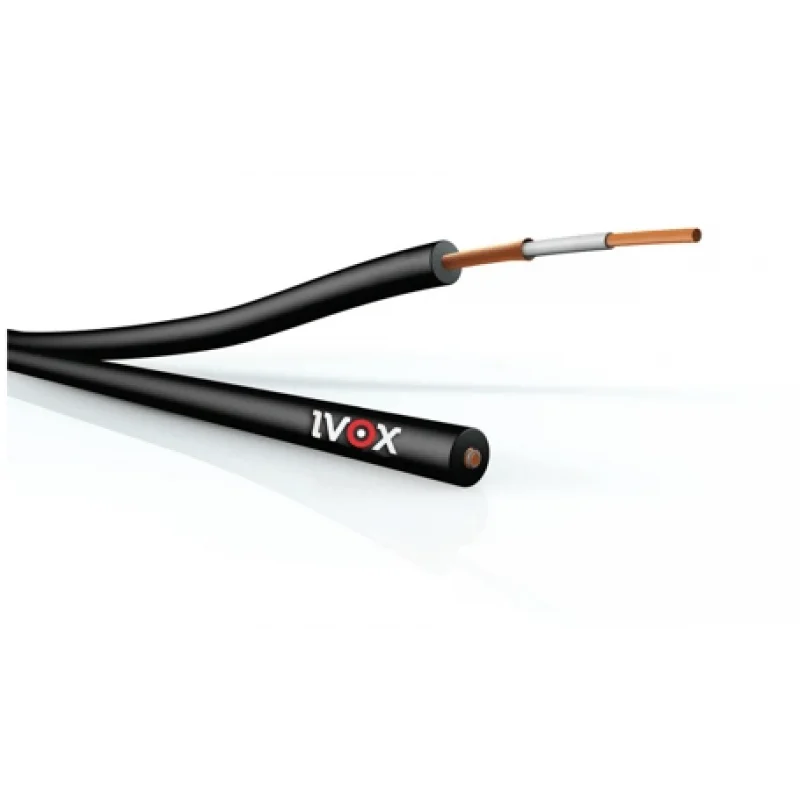 IVOX VF 224 Flat Yassı Kurulum Kablosu 2x0,22 mm², 100 m Rulo, Siyah