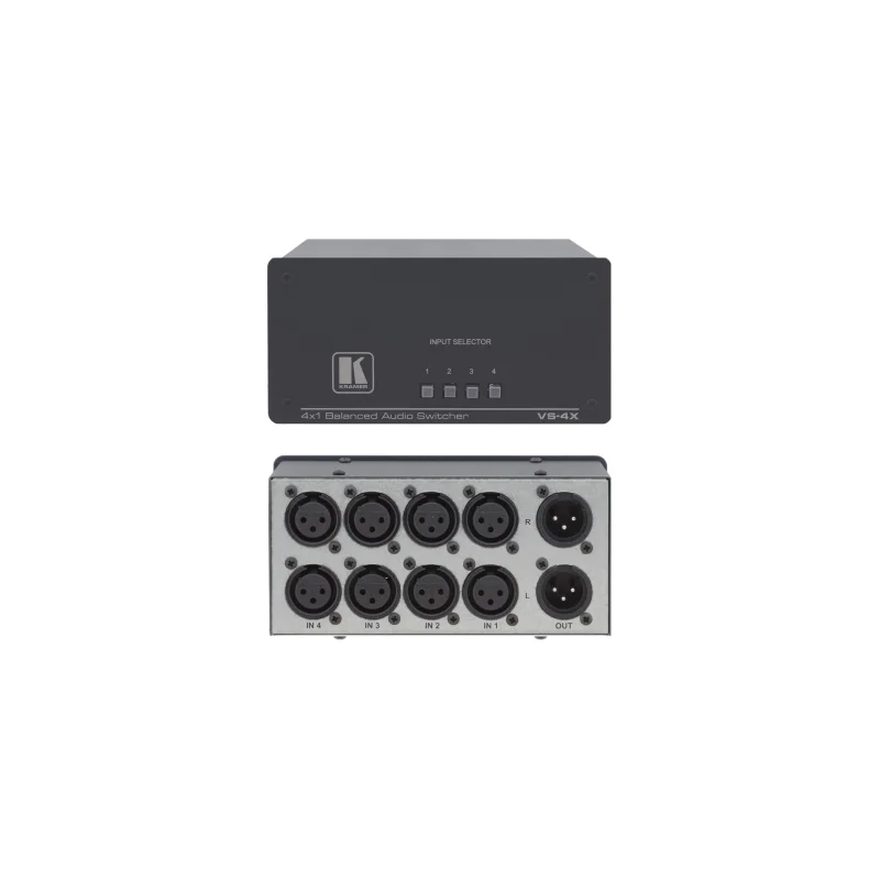 KRAMER VS-4X / 4 giriş 1 çıkış, Stereo XLR Audio Switcher