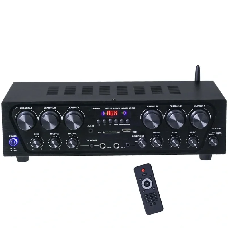 Wöller W-6420 6 Bölge Mikser Amfi 6x100W, 4-16 Ohm, USB, Bluetooth