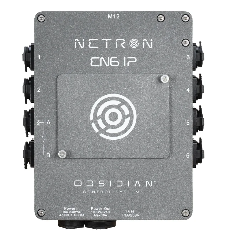 Obsidian Control NETRON EN6 IP Ethernet to DMX Gateway (6 RDM Port, IP66)