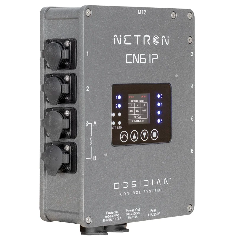 Obsidian Control NETRON EN6 IP Ethernet to DMX Gateway (6 RDM Port, IP66)