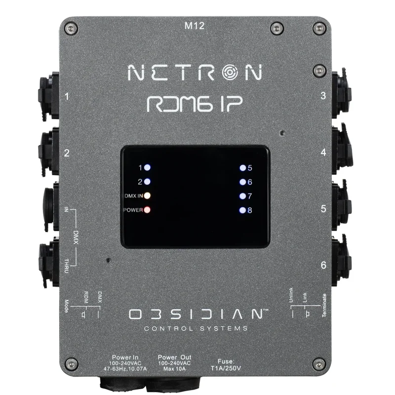 Obsidian Control NETRON RDM6 IP DMX Splitter (6 Çıkış, RDM, IP66)