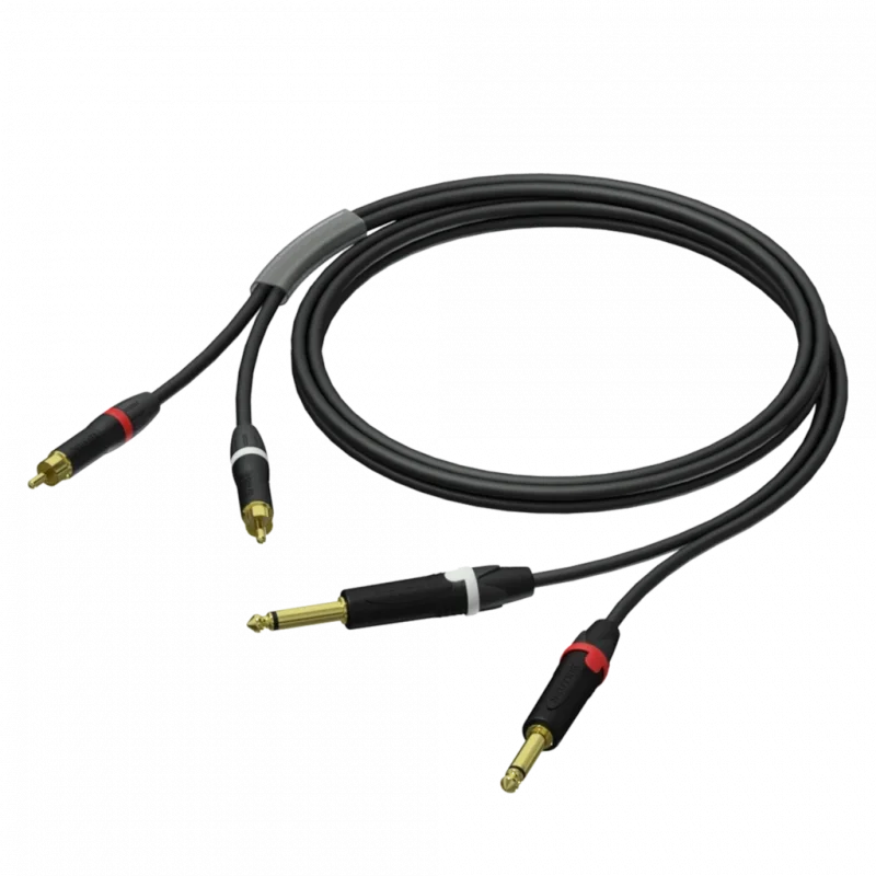Procab PRA631/3 Çift Mono 6,3mm Jak - Çift RCA Kablo, Neutrik, 3 Metre