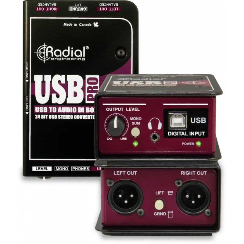 Radial USB-Pro Di-box for Stereo USB Laptop