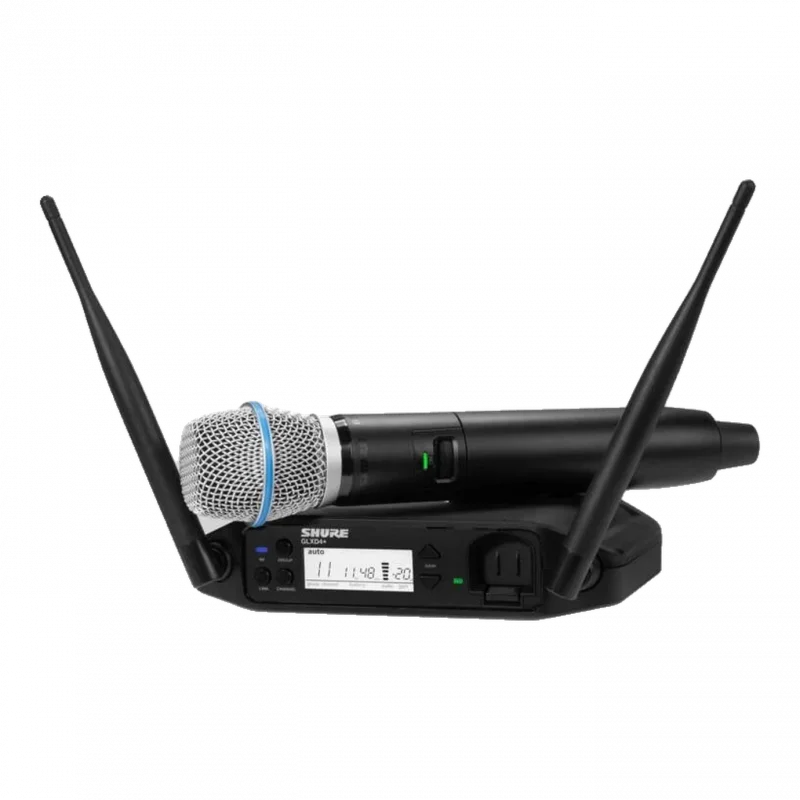 Shure GLXD24+/B87A + Plus seri EL tipi kablosuz mikrofonu Seti (Beta 87A, Dual Band)