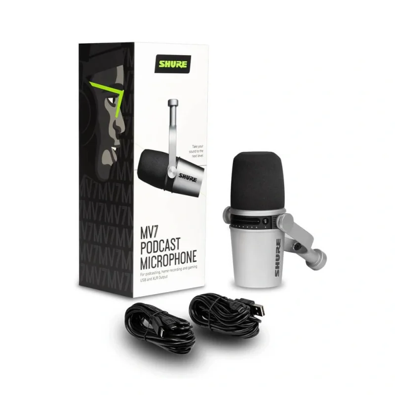 Shure Mv7+ W | XLR/USB Podcast Mikrofonu (white)