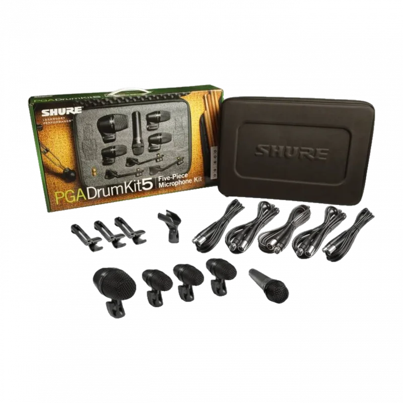 Shure PGADRUMKIT5 5li Davul Mikrofon Seti (PGA52, PGA57, 3x PGA56)