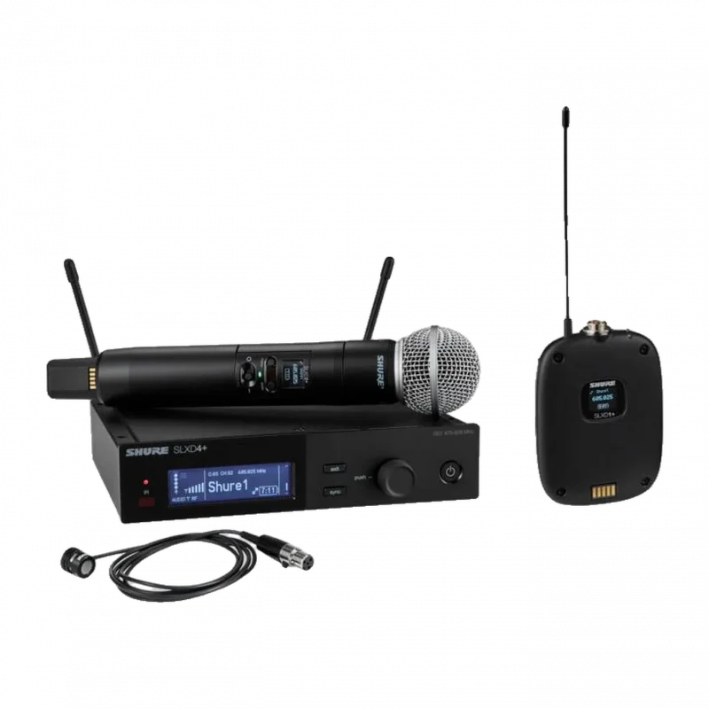 Shure SLXD124+/85M Dijital Kablosuz Kombo Set (SM58 El ve WL185m Yaka Mikrofonu)