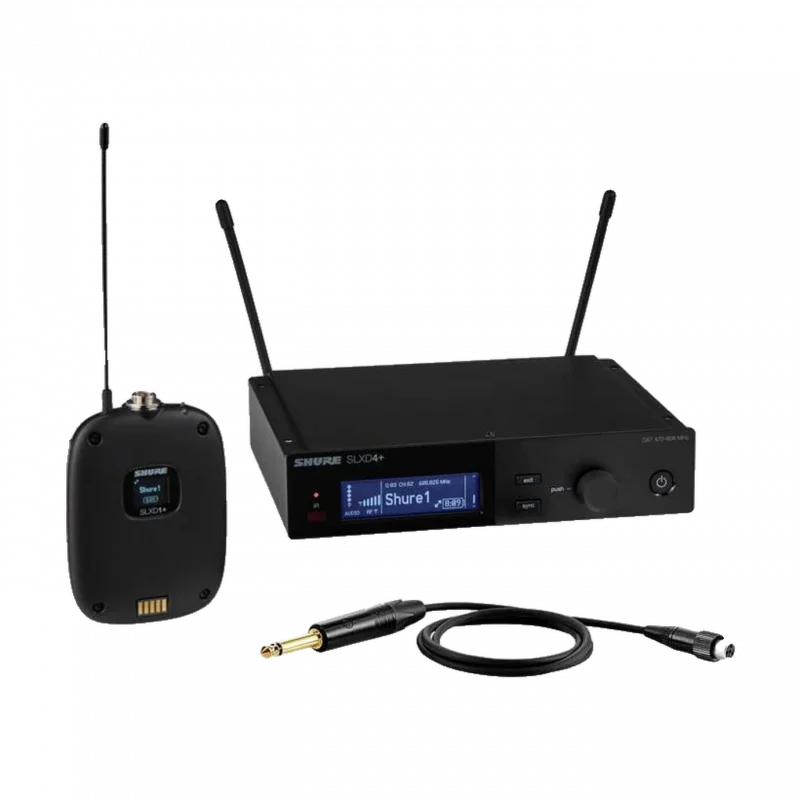 Shure SLXD14+ Dijital Kablosuz Bel Tipi Verici Seti (WA305 Enstrüman Kablosu)
