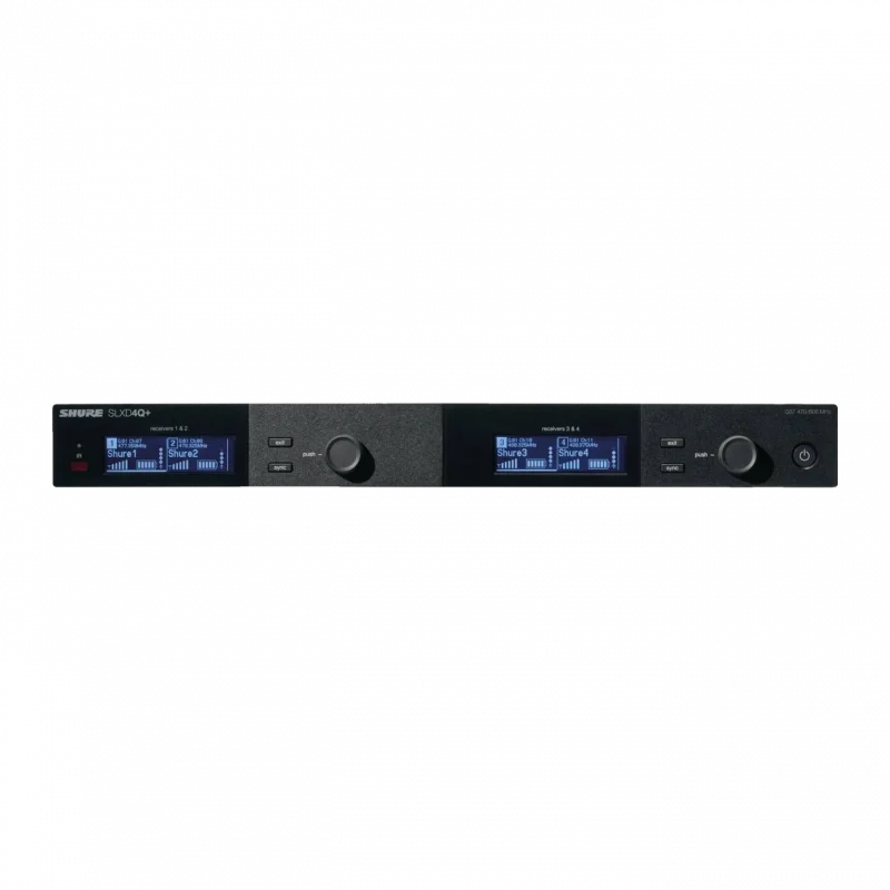 Shure SLXD4Q+ Dört Kanallı Dijital Kablosuz Alıcı (1U Rack)
