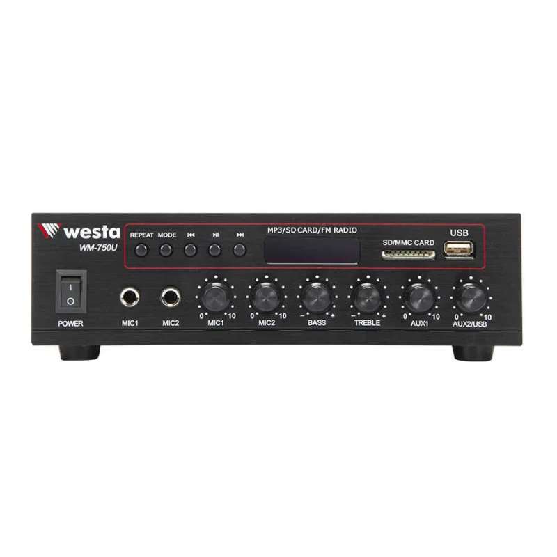 WESTA WM-750U 80W/100V-8-ohm Mini Power Amplifier, 220V/AC
