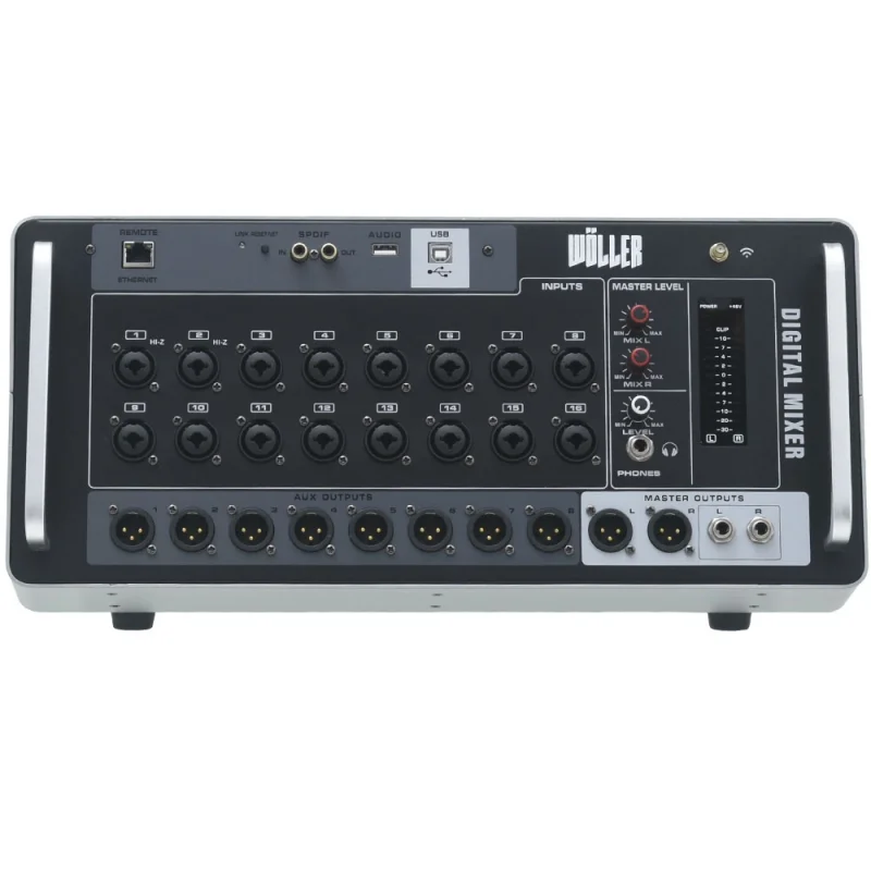 Wöller DRM-16PRO 16 Kanal Rack Tipi Dijital Mikser, Bluetooth, USB