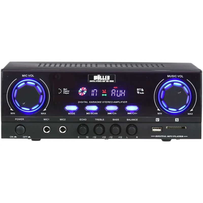 Wöller W-100 Mini Mikser Amfi 100W, 12V, USB, Bluetooth