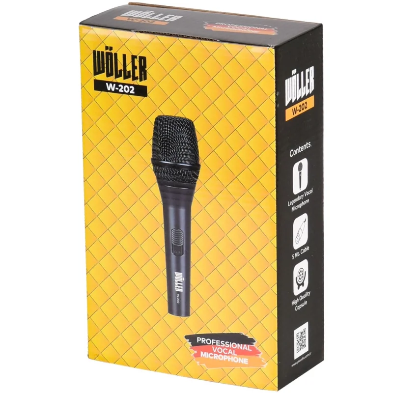 Wöller W-202 Kablolu Dinamik El Mikrofonu, 5 m Kablo