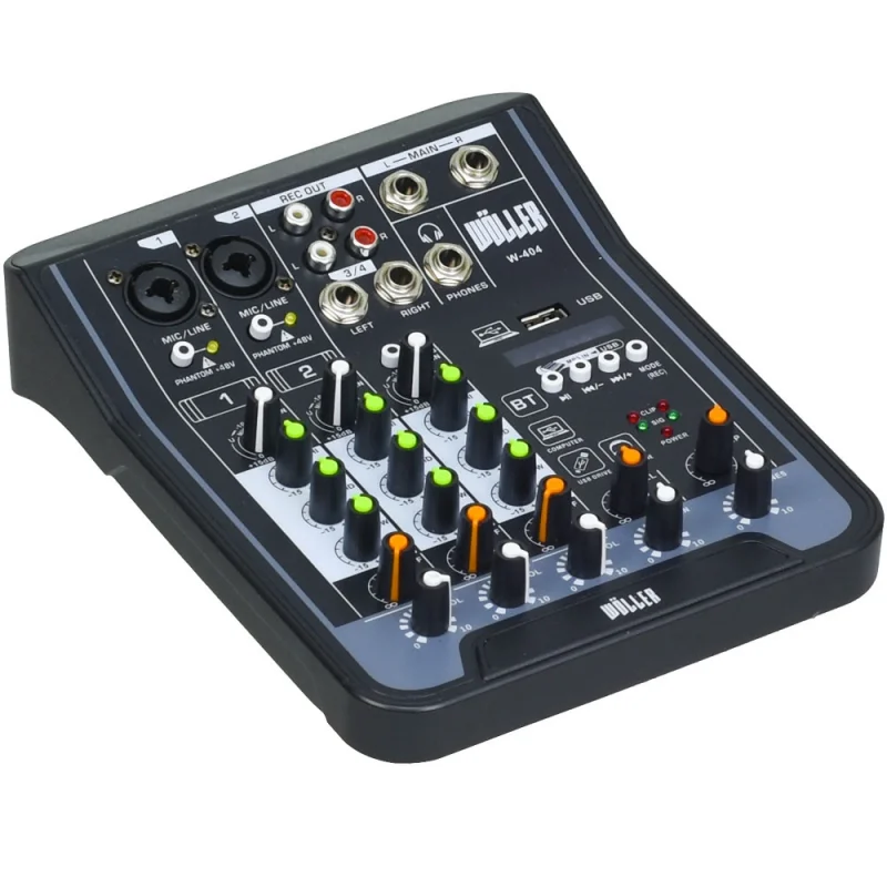 Wöller W-404 4 Kanal Mini Deck Mikser, +48V Phantom