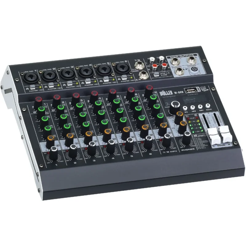 Wöller W-809 8 Kanal Deck Mikser, 99 DSP Efekt, USB, Bluetooth