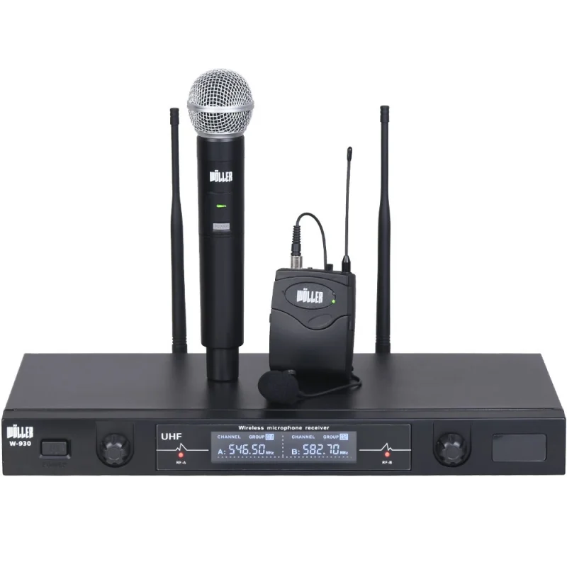 Wöller W-930EY El + Yaka UHF Kablosuz Mikrofon Seti, Rack Tipi
