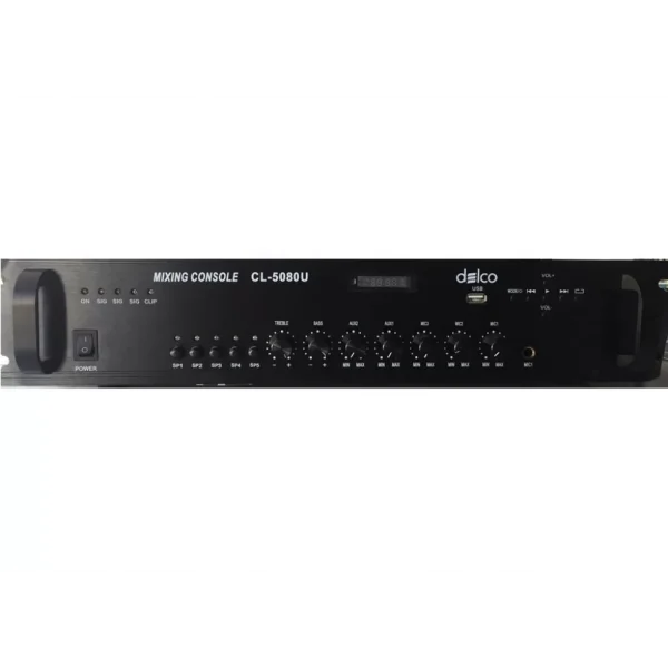 Delco CL-5080U 5 Kanal 80W/100V Mikser Amfi ,Usb / Fm / Bluetooth (kutusuz / az kullanılmış)