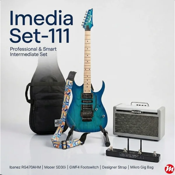 Imedia Set-111 Elektro Gitar Seti Mooer SD30i + ibanez-RG470ahm-bmt Set