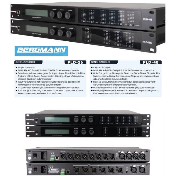 Bergmann PLD-48 4x8 4 Giriş / 8 Çıkış Dijital DSP Processor