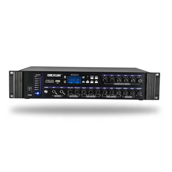 DEXUN D400 Mikser Amfi 250W/100V 6-volüm kontrol, USB/BT