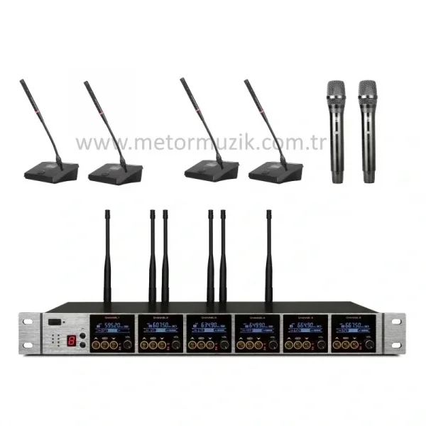 K.Meister UW-3600 6 Mikrofonlu Flex Kablosuz Set (değiştirebilir)