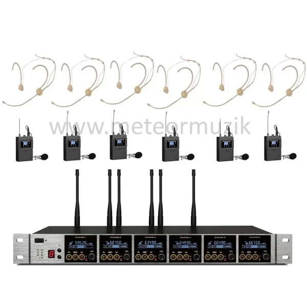K.Meister UW-3600 6 Mikrofonlu Flex Kablosuz Set (değiştirebilir)
