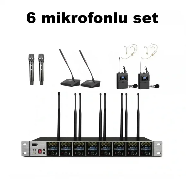 K.Meister UW-3600 6 Mikrofonlu Flex Kablosuz Set (değiştirebilir)