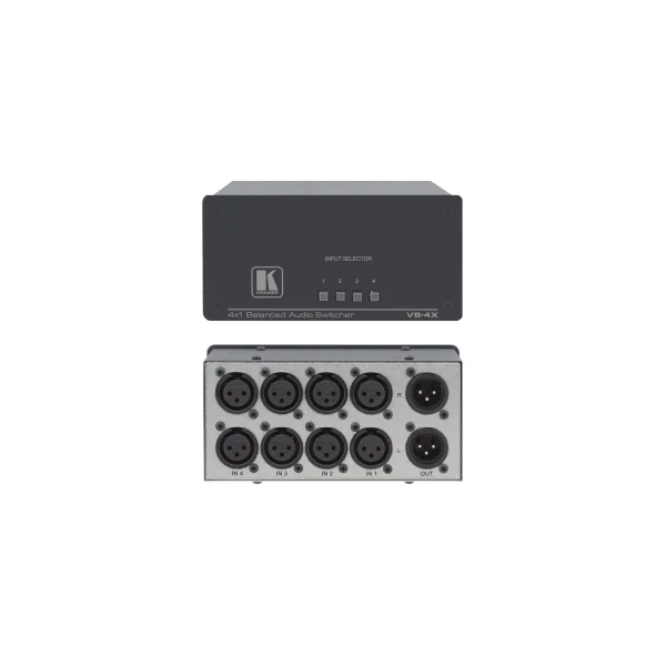 KRAMER VS-4X / 4 giriş 1 çıkış, Stereo XLR Audio Switcher