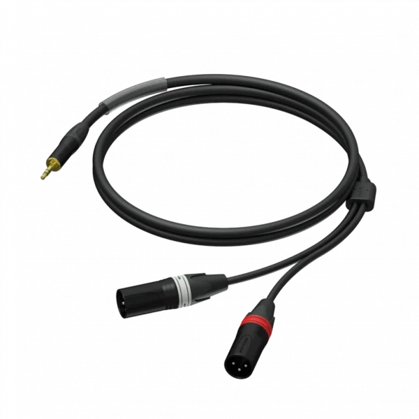 Procab PRA712/3 3,5mm Stereo Mini Jak - Çift Erkek XLR Kablo, Neutrik, 3 Metre
