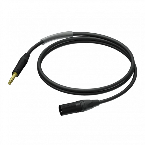 Procab PRA724/3 Erkek XLR - Stereo 6,3mm Jak (TRS) Kablo, Neutrik, 3 Metre