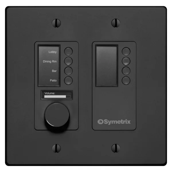 Symetrix W4 IP Duvar Kumandası, Enkoder, 8 Tuş, 3 OLED, Siyah US