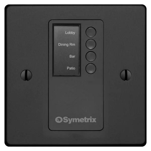 Symetrix W2 IP Duvar Kumandası, 4 Tuş ve OLED Ekran, Siyah Euro