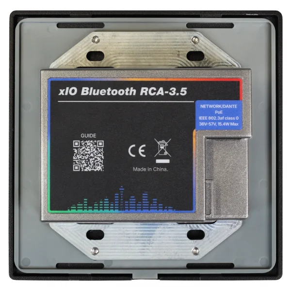 Symetrix xIO Bluetooth RCA-3.5 Dante Duvar Paneli, Siyah