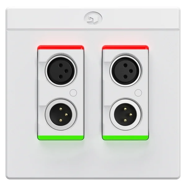 Symetrix xIO XLR 2x2 Dante XLR Duvar Paneli 2 Giriş 2 Çıkış, Beyaz, US