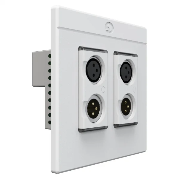 Symetrix xIO XLR 2x2 Dante XLR Duvar Paneli 2 Giriş 2 Çıkış, Beyaz, US