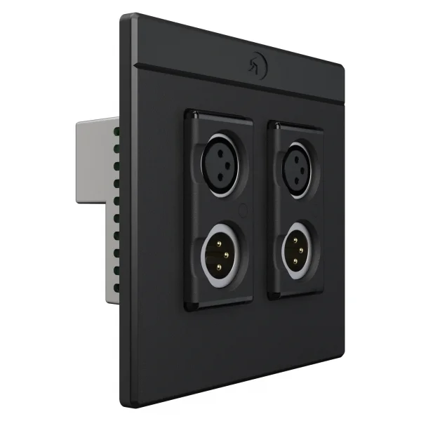 Symetrix xIO XLR 2x2 Dante XLR Duvar Paneli 2 Giriş 2 Çıkış, Siyah, US