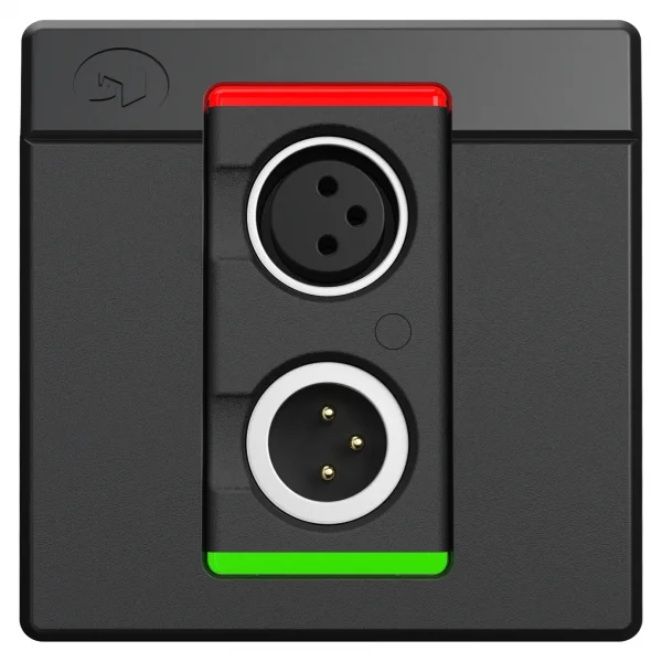 Symetrix xIO XLR 1x1 Dante XLR Duvar Paneli 1 Giriş 1 Çıkış, Siyah, Euro