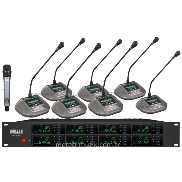 Wöller W-8000 8 Mikrofonlu Flex Kablosuz Set (değiştirebilir)
