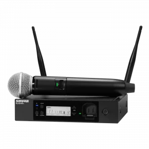Shure GLXD24R+/SM58 Dijital Kablosuz El Mikrofonu Seti (Rack Alıcı, SM58)