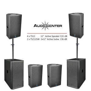 Audiocenter TS200-SET 4+2 Aktif Hoparlör Sistemi, TS212 + TS212SW (Bundle)