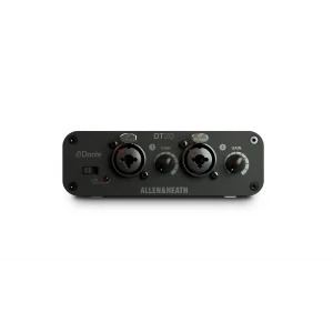 Allen & Heath DT20 2in Dante Interface | 2 XLR mic/line, 48V, Local Control, PSU, rubber feet