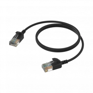 Procab CSD560B/1.5 Slim CAT6A U/UTP Network Kablosu RJ45-RJ45, Siyah, 1,5 Metre