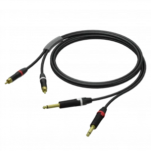 Procab PRA631/3 Çift Mono 6,3mm Jak - Çift RCA Kablo, Neutrik, 3 Metre