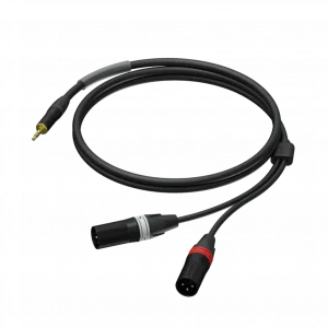 Procab PRA712/3 3,5mm Stereo Mini Jak - Çift Erkek XLR Kablo, Neutrik, 3 Metre