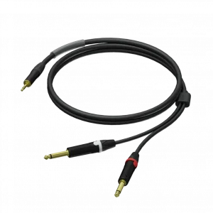 Procab PRA713/3 3,5mm Stereo Mini Jak - Çift Mono 6,3mm Jak Kablo, Neutrik, 3 Metre