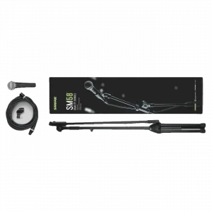 Shure Quality Bundle SM58-KM-SOM: SM58 Vokal Mikrofon, K&M Stand ve 6 m XLR Kablo