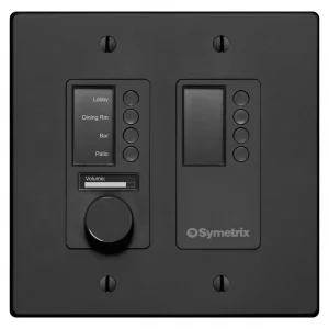 Symetrix W4 IP Duvar Kumandası, Enkoder, 8 Tuş, 3 OLED, Siyah US
