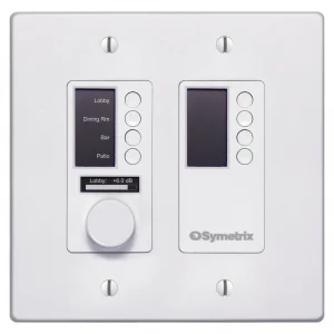 Symetrix W4 IP Duvar Kumandası, Enkoder, 8 Tuş, 3 OLED, Beyaz US