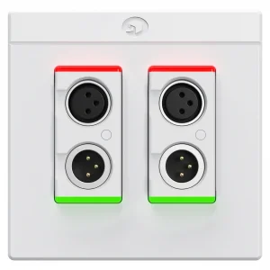 Symetrix xIO XLR 2x2 Dante XLR Duvar Paneli 2 Giriş 2 Çıkış, Beyaz, US